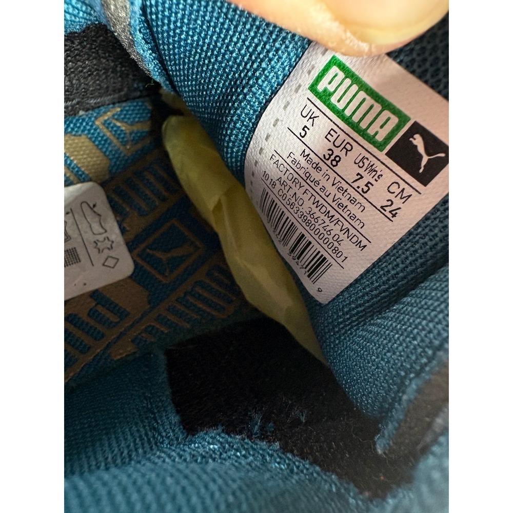 Puma Suede Basket Teal Blue Patent Leather Lace Up Sneakers Shoes Womens 7.5 - Picture 5 of 6